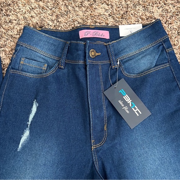 Dark Wash High Waisted Skinny Jeans - Picture 6 of 12